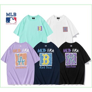 4227 ny mlb เสื้อยืดแขนสั้น สีฟ้า แฟชั่นสําหรับผู้ชาย และผู้หญิง