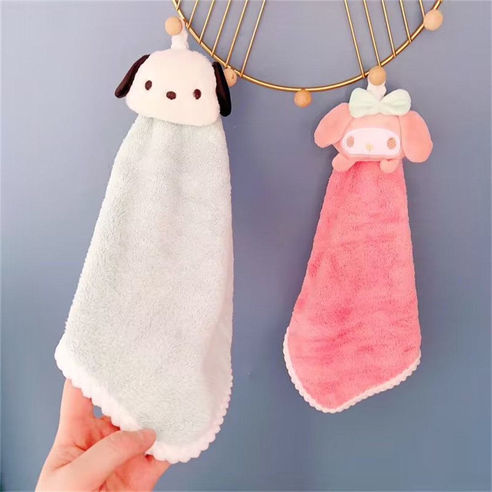 ผ้าเช็ดมือ Sanrio Cinnamoroll Kuromi Kawaii ลายการ์ตูนตุ๊กตาผ้าเช็ดมือสำหรับเด็ก ผ้าเช็ดมือไมโครไฟเบอร์ดูดซับน้ำได้ดี จัดส่งรวดเร็ว - รูปที่ 4