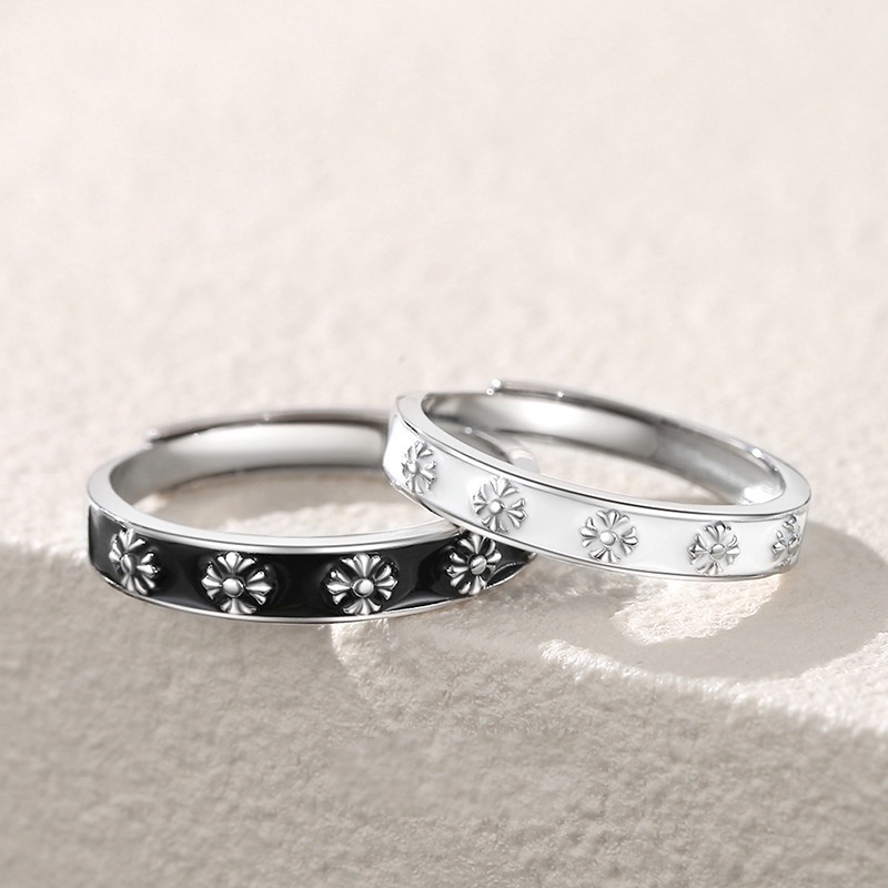 Iris flower Ring Fashion ins Cross Blossom Drip Adhesive Open size Adjustable Ring
