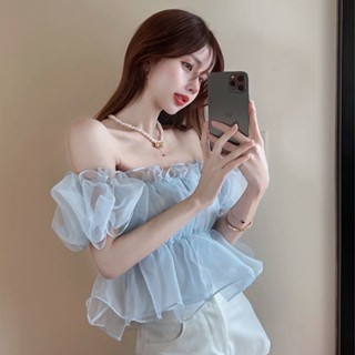 🔥พร้อมส่ง🔥เสื้อแขนสั้น ชีฟอง สวยเรียบๆมินิมอล สไตล์ลุคคุณหนู