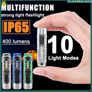 S11มินิไฟฉาย Led แบบชาร์จพวงกุญแจไฟฉายแบบพกพากันน้ำความสว่างสูงตั้งแคมป์ไฟฉายแสงดอกไม้