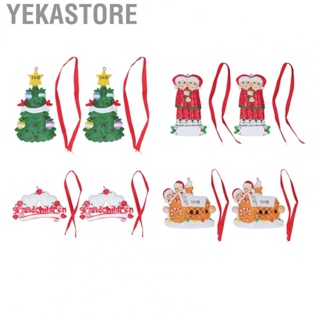 Yekastore Christmas Tree Pendant Resin Christmas Hanging Pendant Hand Painted with Red Rope for Backyard
