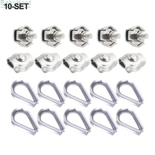 【Big Discounts】Set of 12 Rope Clamp and Wire Rope Thimble 304 Stainless Steel Rope Clip#BBHOOD