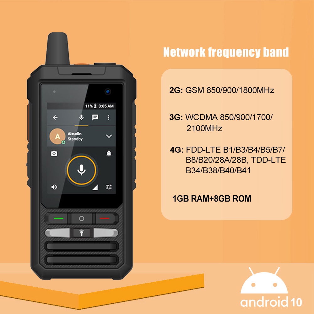 UNIWA F80S 4G เครือข่ายวิทยุ Android 10 LTE/WCDMA/GSM WIFI โทรศัพท์มือถือทํางานร่วมกับจริง-ptt Zello