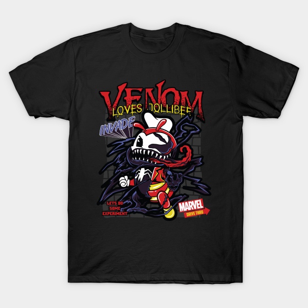 เสื้อยืด Jollibee Venomized 2 แบบคอกลม สไตล์ผู้ชาย