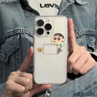 ✅เคสโทรศัพท์มือถือ แบบนิ่ม ลายการ์ตูนชินจัง กันกระแทก สําหรับ Apple Iphone 14pro 116ins 1213 Max 78 OE3M