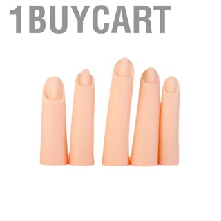 1buycart 5 PCS Nail Art Practice Fingers Portable Silicone Fake Practice Fingers for Nail Art Training Display Decoration