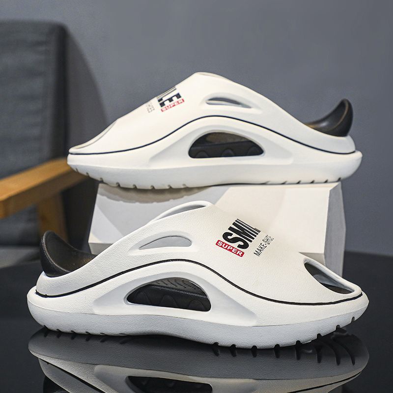 รองเท้าแตะ พื้นนิ่ม แบบหนาพิเศษ สไตล์เกาหลี แฟชั่นฤดูร้อน สําหรับผู้ชาย 2023