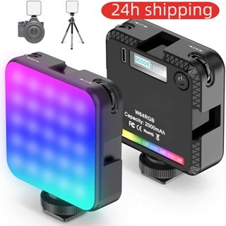 Uurig ไฟวิดีโอ LED W49 RGB 2500K-9000K 800LUX 3 พอร์ต 2000mAh Type-c ขนาดเล็ก