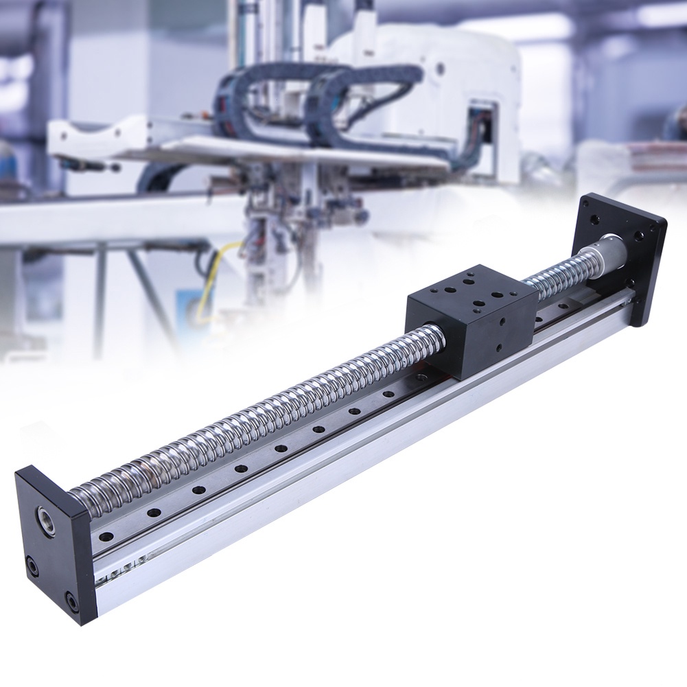 Aluminum Alloy Linear Guide Rail Slide Ball Screw Motion Table 300mm Effective Stroke