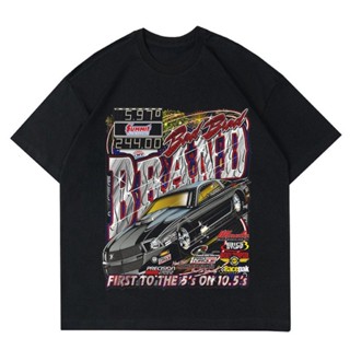 พร้อมส่ง ผ้าฝ้ายบริสุทธิ์ KAOS VINTAGE NASCAR BRAND  T-SHIRT VINTAGE RACING CAR HUSTLER  BAJU HITAM MOBIL BALAP