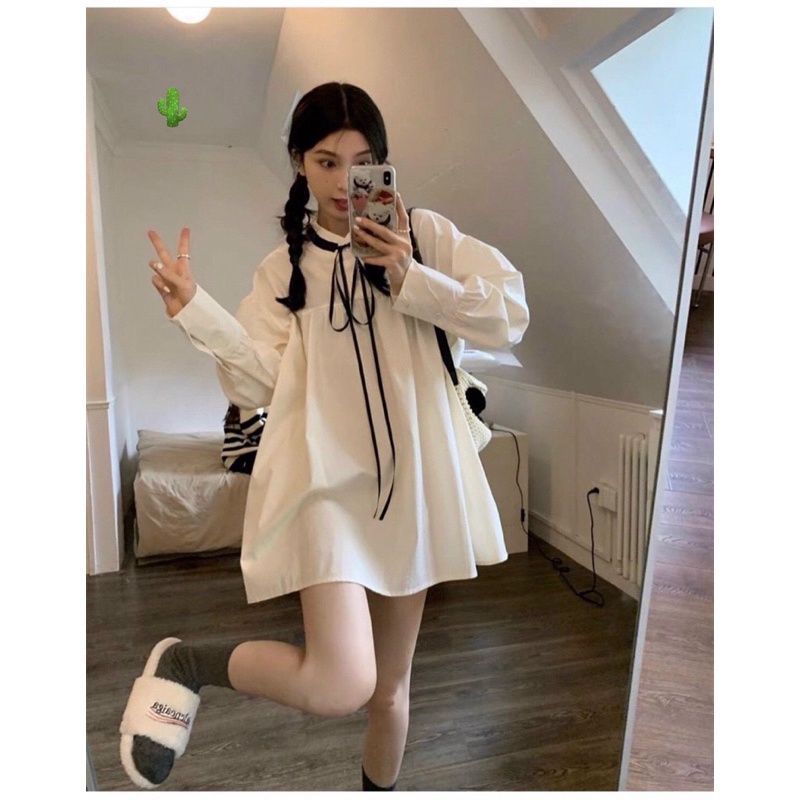 ชุดเดรสเบบี้ดอลล์สีขาวสุดน่ารัก Pc alohashop91