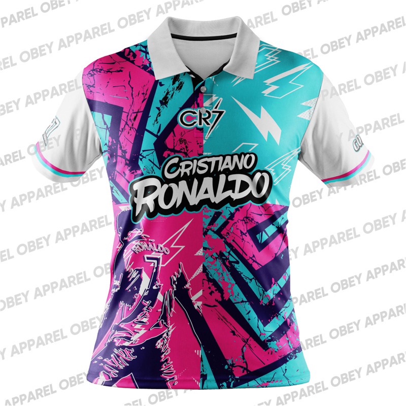 Cristiano Ronaldo The Goat Sublimation Polo Jersey Tshirt | เสื้อ CR7
