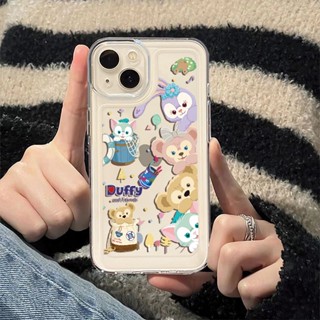 เคสโทรศัพท์มือถือ ซิลิโคนใส กันกระแทก ลายหมีดัฟฟี่น่ารัก สําหรับ iPhone 14 Pro Max 13 12 Mini 11 XS XR X 8 7 Plus 6S 6 SE