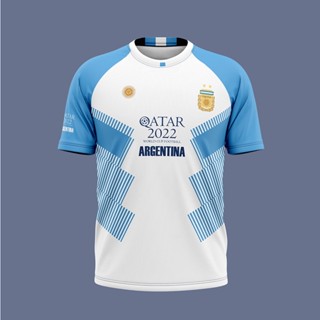 เสื้อกีฬาแขนสั้น ลายทีมชาติฟุตบอล Argentina Jersey 2022 Jersey Argentina World Cup 2022 Qatar 2022 2023 สไตล์เรโทร