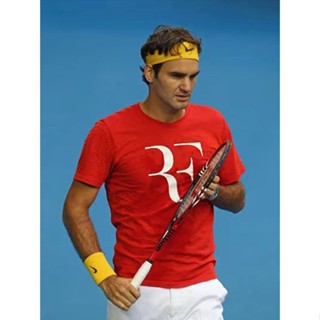 เสื้อยืดแขนสั้น คอกลม ผ้าฝ้าย ระบายอากาศได้ดี พิมพ์ลายมงกุฎ Federer 20 สําหรับผู้ชาย และผู้หญิง