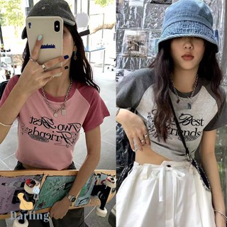 พร้อมส่ง เสื้อครอปสั้นมินิมอล เสื้อครอปท็อป คอกลม แขนสั้น แบบเข้ารูป สําหรับผู้หญิง