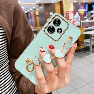 ใหม่ เคสโทรศัพท์มือถือ TPU แบบนิ่ม ลายหัวใจ มีสายโซ่คล้อง สําหรับ Realme11 NFC C51 C53 4G Realme 11 Pro+ Pro 5G 2023 RealmeC51