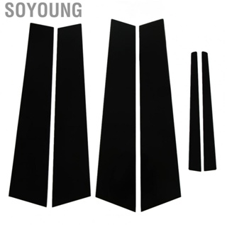 Soyoung Pillar Molding Cover  Mirrored Surface Door Window Pillar Post Trim Pre Cut PC Glossy Black  for Car Decoration