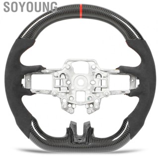 Soyoung Flat Bottom Steering Wheel  Epoxy Coating Racing Design Carbon Fiber Steering Wheel  for Car