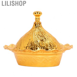 Lilishop Bowl Gold Sugar Bowl Retro Exquisite Zinc Alloy Vintage Sugar Bowl with Lid for Home Party Wedding Decoration   new