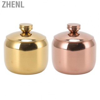 Zhenl Stainless Steel Seasoning Container Round Shape Stainless Steel Condiment Container  Grade with Lid for Home Kitchen for