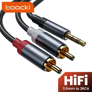 Toocki RCA สายเคเบิลแจ็คเสียง 3.5 มม. เป็น 2RCA ตัวผู้ สําหรับสมาร์ทโฟน เครื่องขยายเสียง โฮมเธียเตอร์ กล่องทีวี PC HiFi AUX