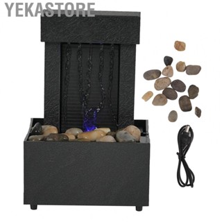 Yekastore Desktop Fountain  Home Ornament Lighted Tabletop Fountain Plastic  for Office