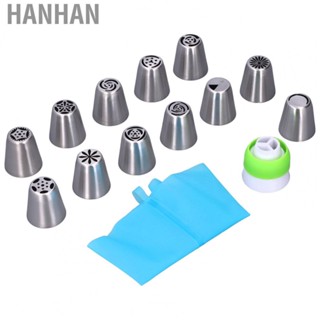 Hanhan Piping Tip Set Simple Operation Flower Frosting Tip Stainless Steel for Decorating Cakes