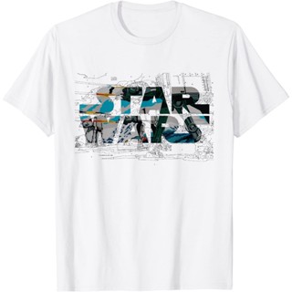 แผ่นดิน  เสื้อยืดผ้าฝ้ายพิมพ์ลายแฟชั่น เสื้อยืดแขนสั้น พิมพ์ลายโลโก้ Star Wars AT-AT Walker Battle แฟชั่นสําหรับผู้ชาย แ