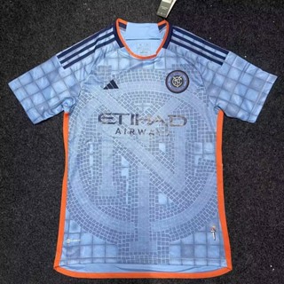 2324 Hot เสื้อเจอร์ซีย์ผู้ชาย เสื้อฟุตบอลทีมเหย้าของ New York City FC บลูเจอร์ซีย์ เสื้อแขนสั้น เสื้อเจอร์ซีย์ฟุตบอล/ฟุตบอล ขนาด S-2XL New York City FC เสื้อเจอร์ซีย์ผู้ชาย