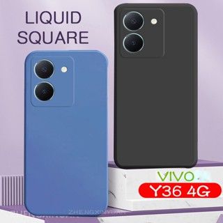 เคสซิลิโคนนิ่ม ทรงสี่เหลี่ยม กันกระแทก ป้องกันกล้อง สําหรับ Vivo Y36 4G 2023 VIVOY36 Y 36