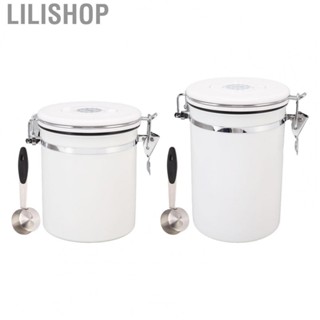 Lilishop Coffee Canister Stainless Steel Good Sealing  Airtight Storage Container with  for   Nut White