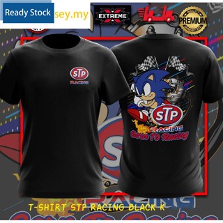 เสื้อยืด ผ้าฝ้าย STP RACING สีดํา 160 แกรม