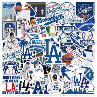 สติกเกอร์ PVC กันน้ํา ลายทีมเบสบอล Los Angeles Dodgers MLB 50 ชิ้น