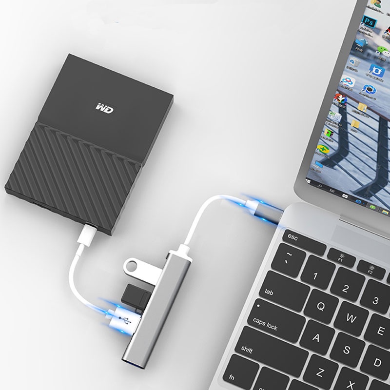 USB ความเร็วสูง 4 พอร์ตฮับ USB 3.0 Type-C HUB Adapter สำหรับ PC แล็ปท็อปอุปกรณ์เสริมคอมพิวเตอร์ - รูปที่ 3
