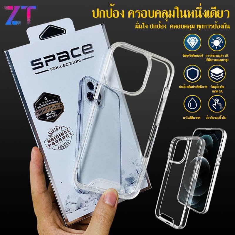 เคสโทรศัพท์ ชนิด TPU+PC สีใส ฝาครอบแบบเต็ม สำหรับ iPhone11 12 13 14 15 7 8Plus SE2020 X XR Xs Max Pro max #A-020