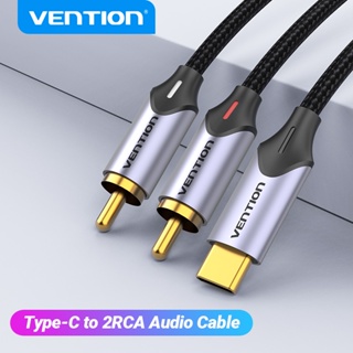 Vention สายสัญญาณเสียง USB C เป็น RCA Type C เป็น 2 RCA สําหรับลําโพงขยายเสียง Huawei Xiaomi แล็ปท็อป 1 เมตร 2 เมตร 3 เมตร USB C Splitter RCA Y