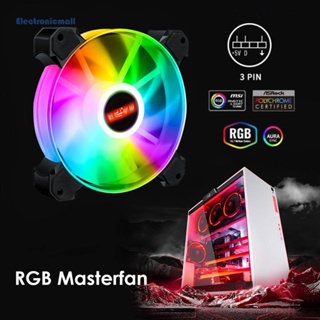 [ElectronicMall01.th] พัดลมระบายความร้อนเคสคอมพิวเตอร์ PC RGB 120 มม. พร้อมตลับลูกปืนไฮดรอลิค 2 ตลับลูกปืน GPU