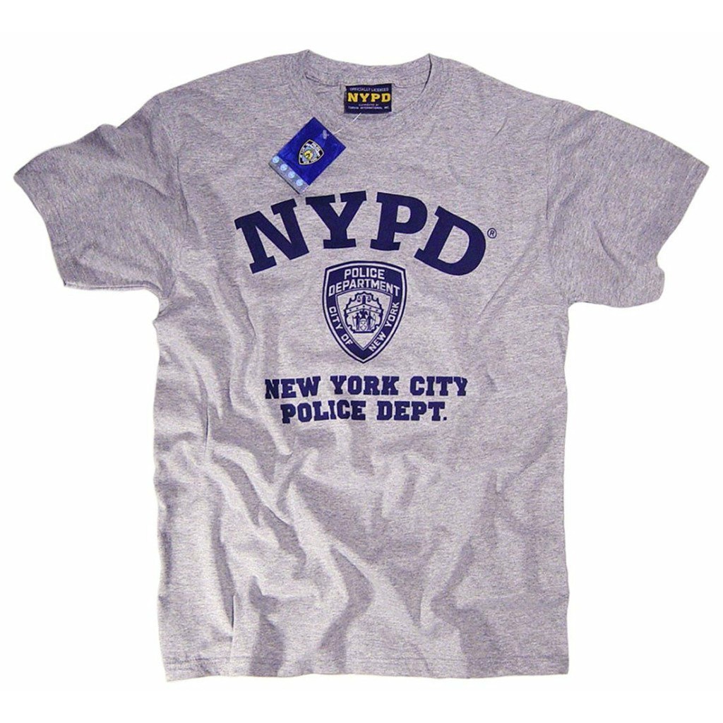 สไตล์เกาหลี Nypd Navy โลโก้สีเทาผู้ชายขนาดใหญ่เสื้อ York City Police ผ้าฝ้ายแท้ gildan streetwear เสื้อกีฬาผู้ชายผ้าฝ้าย 100% gildan เสื้อยืด top tee