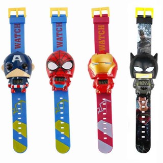  Childrens cartoon doll with bullet cover electronic watch Spider Man childrens sports watch childrens birthday and Christmas gift