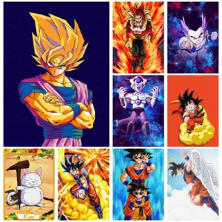 ภาพวาดสีน้ํามันดิจิทัล ตามตัวเลข ลาย Super Saiyan Kakarotto Dragon Ball ขนาด 40x50 ซม. ไม่มีกรอบ สําหรับตกแต่งบ้าน DIY