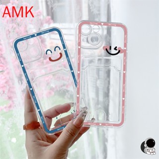 เคสโทรศัพท์มือถือแบบใส ลายหน้ายิ้ม พร้อมช่องใส่บัตร สําหรับ AMK Tecno Spark 10 PRO 6 Go infinix smart 7 zero 5g 2023 X NEO NOTE 30 PRO 12 G96 HOT 11 11S NFC 5 6 PLUS 20 4G 8C