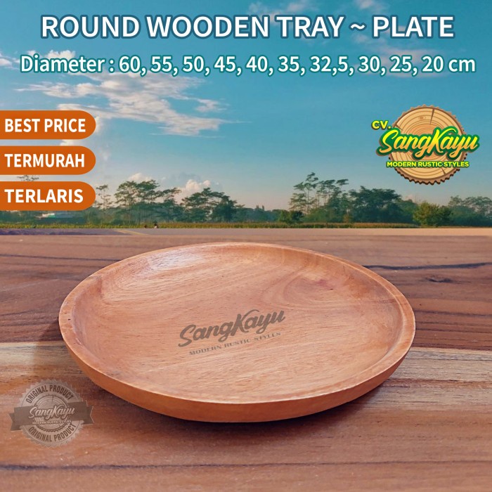 Kayu ถาดไม้กลมอเนกประสงค์ - ขนาด Choice 20-60 ซม. - เสิร์ฟและเก็บของ - เส้นผ่านศูนย์กลาง 20 ซม."