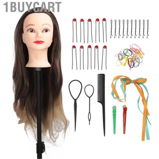 1buycart Hairdressing Training Doll Head  Blonde Gray Wig Professional Hair Mannequin Head Safe  for Novice for Hair Salon