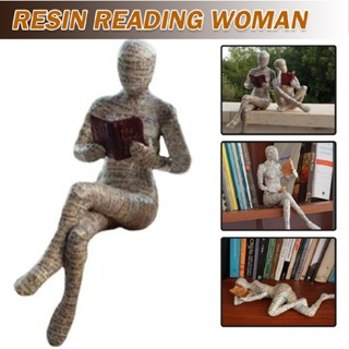 New 1pc Resin Reading Woman Bookshelf Ornament Reader Resin Decoration