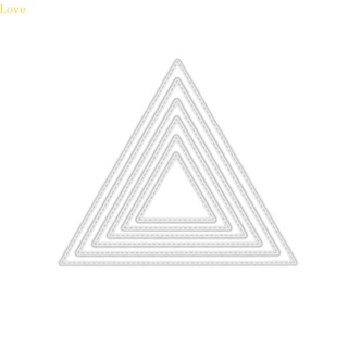 Love Trianguler แผ่นแม่แบบโลหะ ตัดลายนูน รูปธีม DIY สําหรับตกแต่งสมุด การ์ด กระดาษ หนัง งานหัตถกรรม