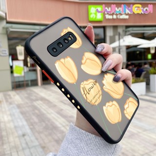 เคสโทรศัพท์ ซิลิโคนนิ่ม ใส กันกระแทก ลายดอกไม้สีเหลือง สําหรับ Samsung galaxy S10 4G S10 Plus S10 Lite