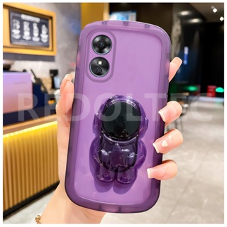 สําหรับ OPPO Reno 8T 5G บิ๊กอาย เจลลี่ใส เคสโทรศัพท์มือถือ ป้องกันเลนส์ ฝาครอบ TPU นิ่ม พร้อมที่วางขาตั้ง นักบินอวกาศ