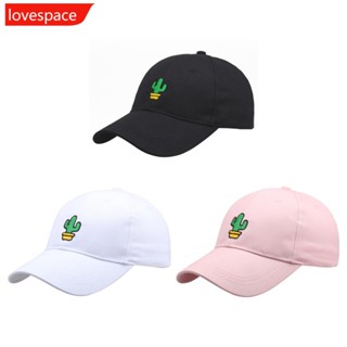 Lovespace หมวกเบสบอลลําลอง ระบายอากาศ ปักลายการ์ตูนกระบองเพชร เป็ด แฟชั่น สําหรับผู้ชาย ผู้หญิง เล่นกีฬากลางแจ้ง O7Y5